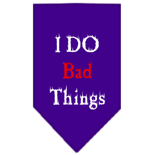 I Do Bad Things Screen Print Bandana Purple Small